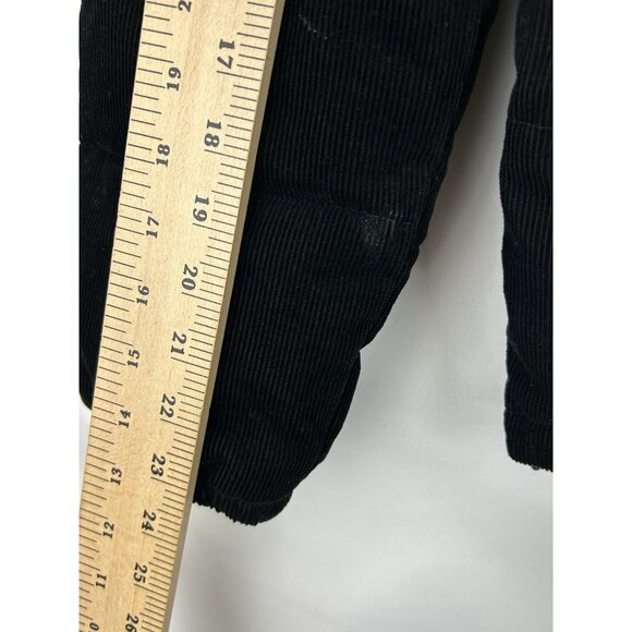 Levi Strauss Women's Size Medium Black Corduroy Puffer Coat Full Zip Lined - Picture 5 of 15